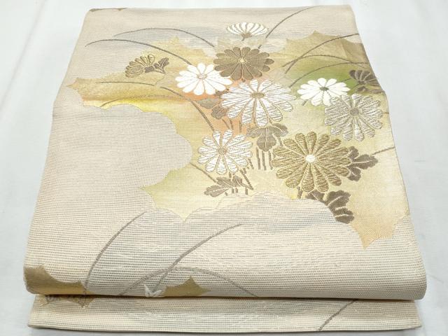 平和屋着物＊夏物 六通柄袋帯 唐織 枝菊文 金糸 正絹 逸品 CABI5617fb｜平和屋 13,650円