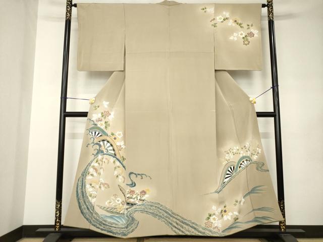 平和屋着物●創業130年 江戸染繍友禅 大彦 訪問着 刺繍 立波源氏車文 金彩 正絹 逸品 AABJ9221ck|平和屋