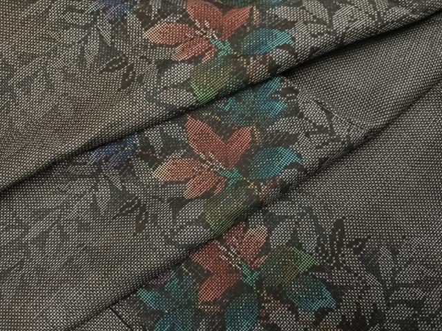 平和屋着物●本場大島紬　カタス7マルキ　草花文　正絹　逸品　未使用　AABH2056ph｜平和屋