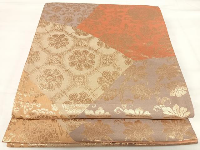 長閑やかさ屋御召しもの◎全通柄袋帯 更紗花唐草文 金糸 正絹 珠玉 AABI5418yx