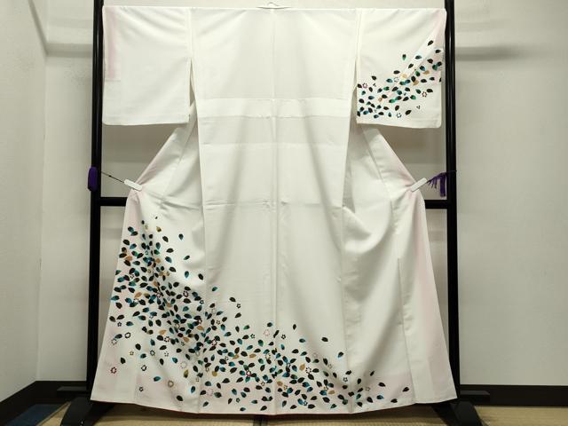 平和屋着物●訪問着 舞桜文 金彩 スパンコール 胴抜き仕立て 洗える着物 CABB0337gh|平和屋