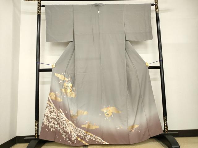 平和屋着物●豪華色留袖　駒刺繍　雪輪松文　梅　暈し染め　金彩　正絹　逸品　AABG4983ck｜平和屋