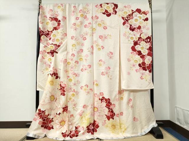 平和屋着物●豪華振袖　舞花文　ラメ糸　金彩　仮絵羽　逸品　未使用　CABC7138yc｜平和屋