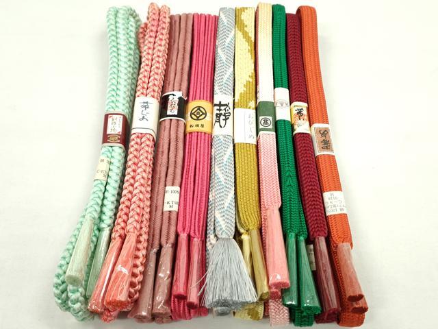 平和屋着物●和装小物 帯締め10本セット 高麗組 畝打組 高島屋扱い 松坂屋扱い 金糸 逸品 未使用 CABF7310ju