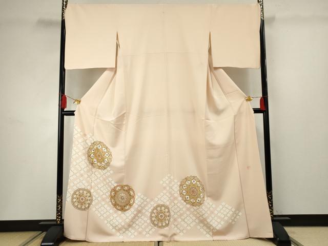 長閑やかさ屋御召しもの●京友禅 竹ハナ染匠 色留袖 駒刺しゅう 正倉院花文 金彩 正絹 珠玉 AABF4315cs