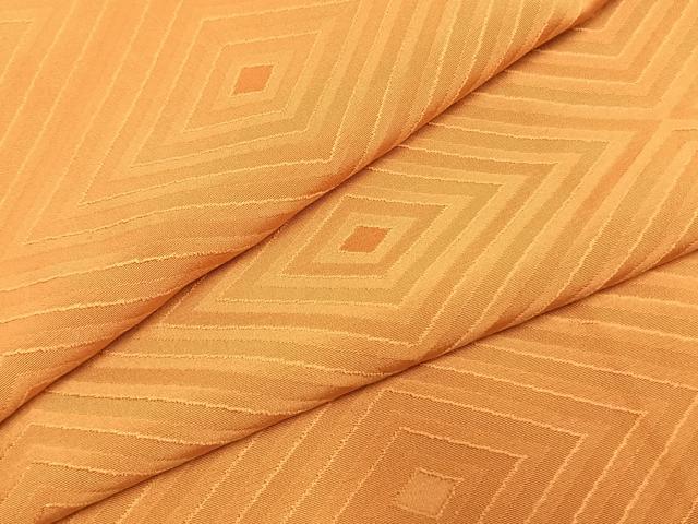 平和屋着物●上質な色無地 菱地紋 黄茶色 正絹 逸品 未使用 AABH0572fy|平和屋