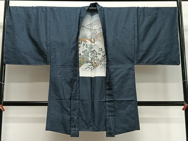 平和屋着物∞男性 長羽織 本場大島紬 100亀甲 総詰め 正絹 逸品 未使用 CABD4564ua|平和屋