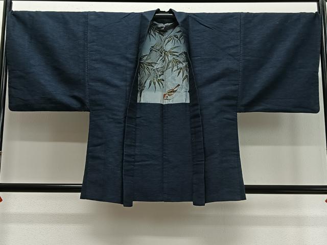 平和屋着物&infin;男性　羽織　紬地　褐返色　正絹　逸品　CABD4566ua｜平和屋