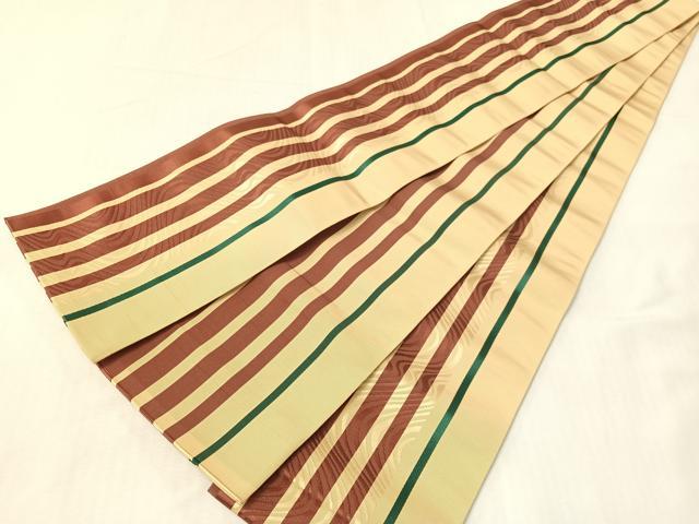 平和屋着物●本場筑前博多織　両面　半幅帯　流水間道　正絹　逸品　未使用　CABI4116vp｜平和屋
