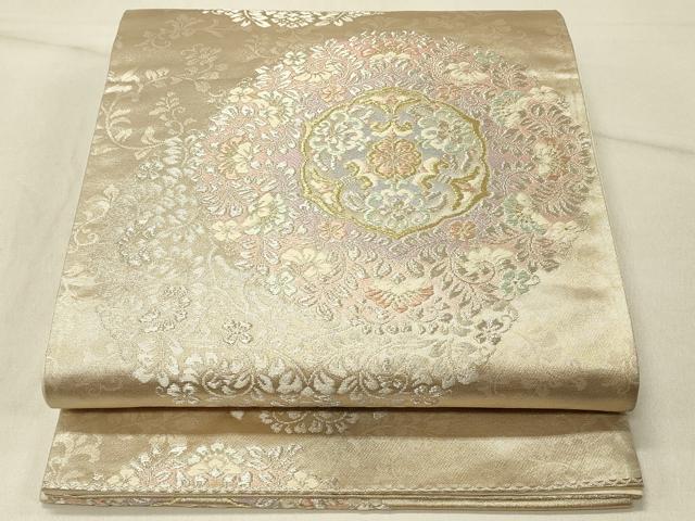 長閑やかさ屋御召しもの◎六通柄袋帯 正倉院花文 現ナマ糸 正絹 珠玉 DABE3952qp