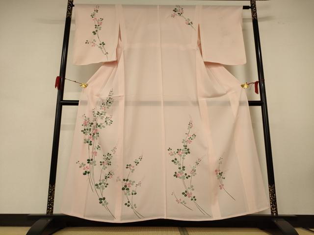 平和屋着物*夏物 訪問着 絽 草花文 銀彩 正絹 逸品 AABE2674jd|平和屋