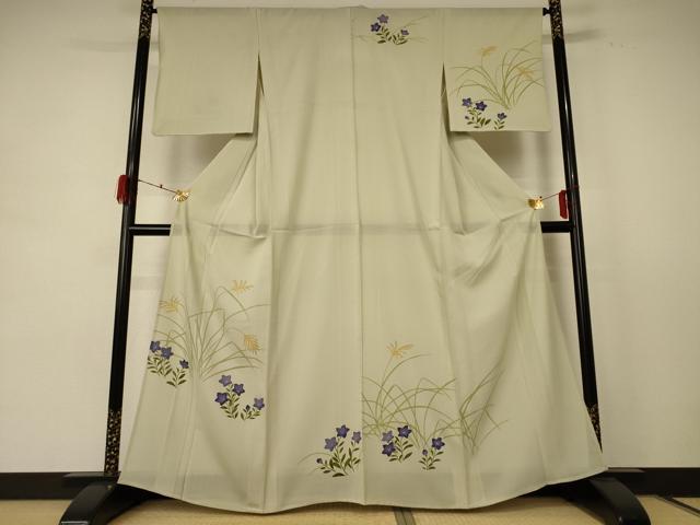 平和屋着物＊夏物 訪問着 絽 草花文 銀彩 正絹 逸品 AABE2664jd｜平和屋