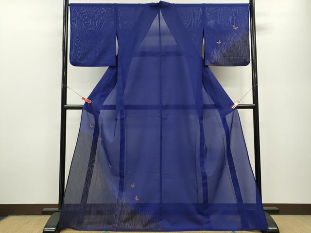 平和屋着物＊夏物 訪問着 絽 草木舞蝶文 暈し染め 金彩 洗える着物 CABB2097ze｜平和屋