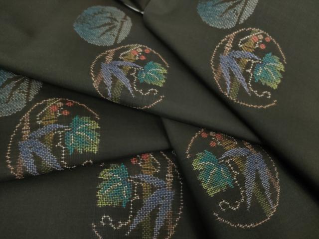平和屋着物●本場大島紬　9マルキ　地空　笹竹丸文　正絹　逸品　未使用　DABF7245ps｜平和屋
