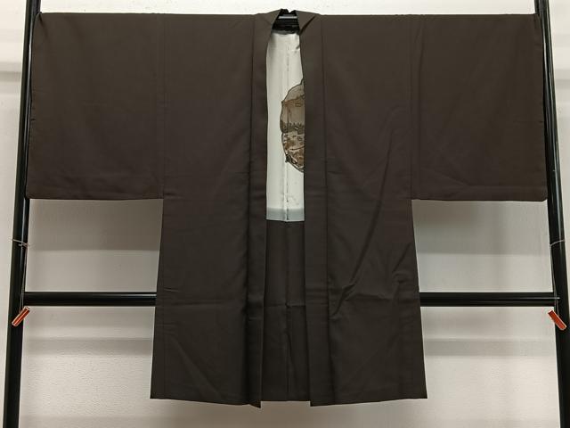 平和屋着物∞男性 長羽織 赤墨色 正絹 逸品 CABD4578ua|平和屋