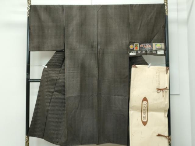 長閑やかさ屋中央局●より良い 成人男性 銀座もとじ 国任じる意味ありげ無形文化財 発祥地久米島紬 玉城里美作 手織 証紙・たとう紙付き添い人 珠玉 CZAA5091s6