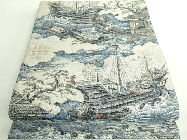長閑やかさ屋中央局●御前上等 西陣 とみや織り地謹製 とみや帯 膜鳴楽器柄袋帯 大島芸術絵巻 珠玉 DZAB2374kh6