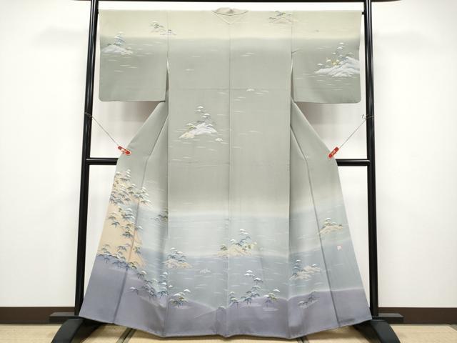 平和屋本店●極上 名門・上野家 四代目 上野真(二代目 上野為二) 訪問着 浜松文 暈し染め 逸品 CYAA4723s6|平和屋