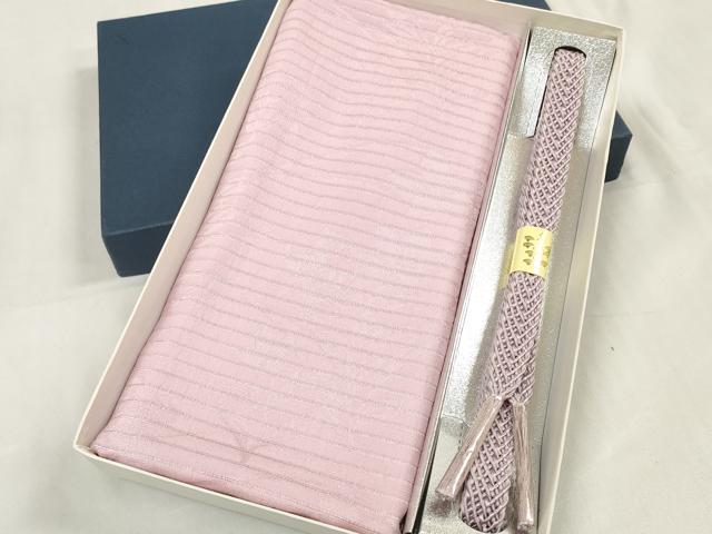 平和屋着物＊夏物 和装小物 帯締め・帯揚げセット 絽 桔梗地紋 組紐 逸品 未使用 DAAV8509zzz