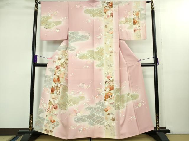 長閑やかさ屋中央局●御前上等 築き上げる460年・千總 短い訪問着 駒刺しゅう 辻が花 虹色地 暈し染め 金彩 三越取りまわし 珠玉 DZAB2472kh6