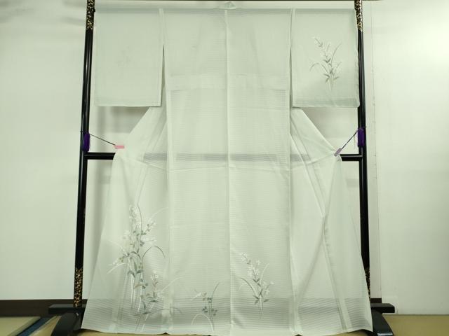 長閑やかさ屋中央局＊飛び切り 夏物 短い訪問着 変わり絽 枝花文 千草薄墨色地 珠玉 未当て嵌める DZAB2528kh6