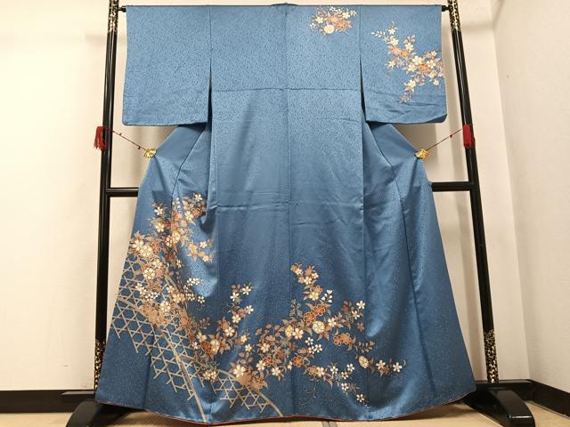 平和屋着物●訪問着　花唐草籬文　金彩　正絹　逸品　AABI7338ph｜平和屋
