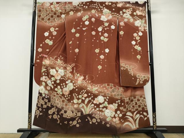 平和屋着物●豪華振袖　作家物　流水草花文　暈し染め　正絹　逸品　CABG5361ut｜平和屋 33,800円
