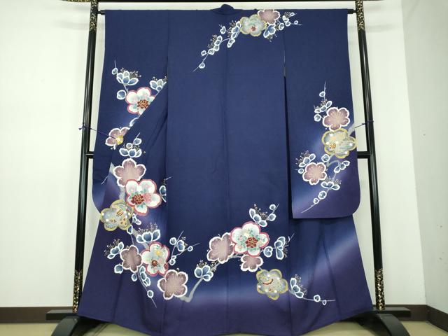 平和屋着物●豪華振袖　駒刺繍　宝尽くし　枝梅　暈し染め　金彩　正絹　逸品　DABE5862ps｜平和屋