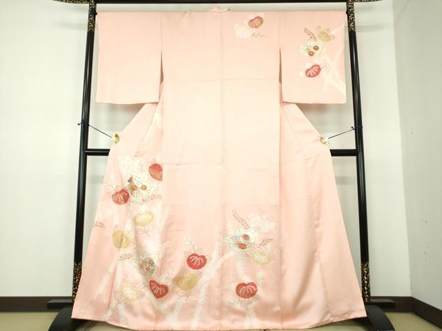 平和屋着物●創業460年・千總 訪問着 駒刺繍 絞り 橘 吉祥花文 金彩 伊勢丹扱い 正絹 逸品 DABE5878ps|平和屋