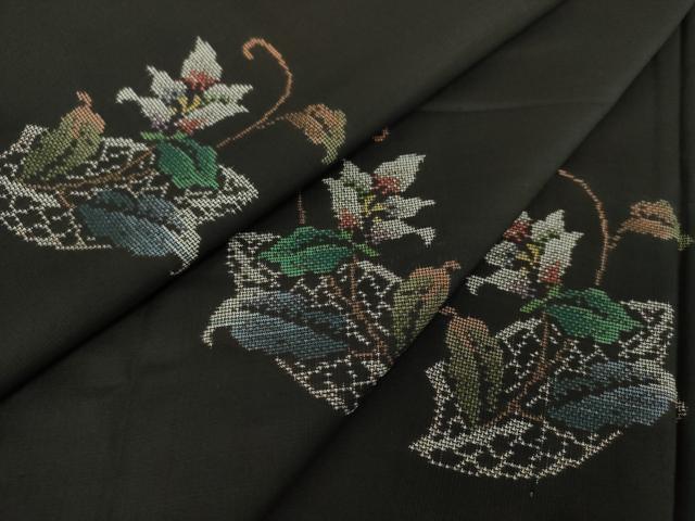 平和屋着物●本場大島紬 9マルキ 地空 花籠文 正絹 逸品 未使用 DABF7229ps|平和屋