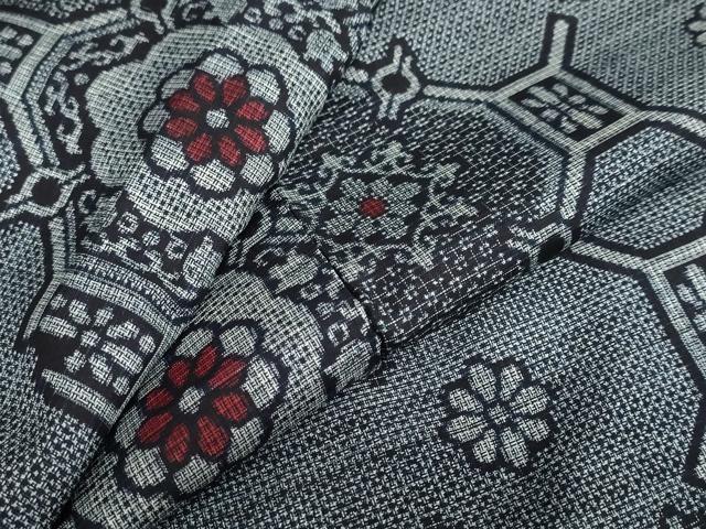 楽天市場】平和屋1□極上 本場大島紬 割り込み絣 泥染 花尽くし 逸品