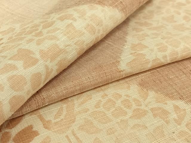 平和屋着物▽上質な紬 単衣 切嵌花鳥文 正絹 逸品 AABH5634jh|平和屋