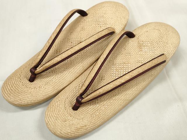 長閑やかさ屋御召しもの＊夏物 和装小物 パナマ草履 履きもの 珠玉 未当て嵌める DABA7164zzz