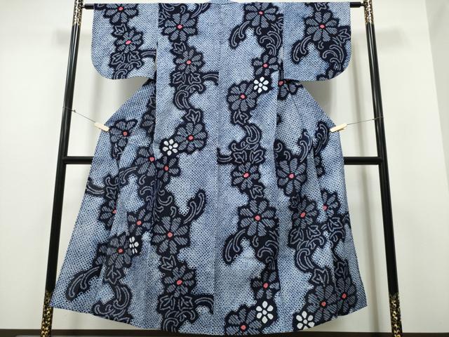 平和屋着物&there4;夏物 浴衣 有松鳴海絞り 菊唐草文 綿 逸品 CABB6426ng｜平和屋