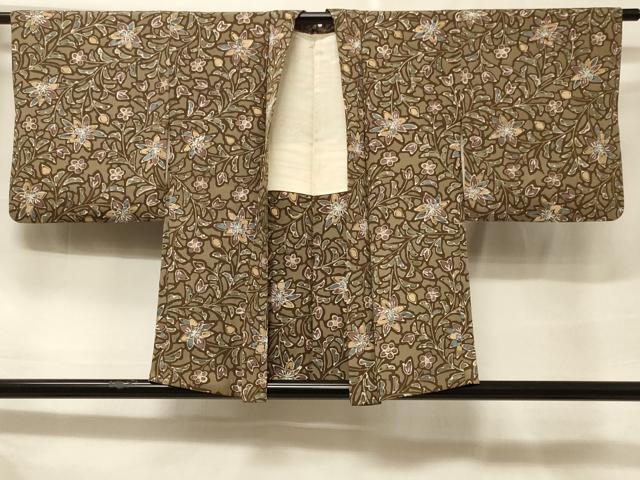 平和屋着物＃羽織　ろうけつ染め　枝花文　正絹　逸品　CABF1317in｜平和屋