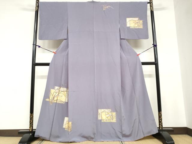 平和屋着物●訪問着　刺繍　草花文　金彩　正絹　逸品　DABC2746ud｜平和屋