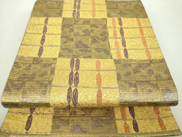 平和屋着物●六通柄袋帯　作家物　翠波　金糸　正絹　逸品　DABA1635ps｜平和屋
