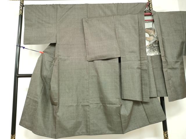 平和屋着物●男性 本場大島紬 アンサンブル 7マルキ 羽裏:鷹 正絹 逸品 DABB0015ud|平和屋