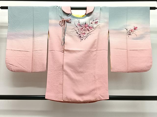 平和屋着物∞コート作家 三本賢 道行コート 草花文 暈し染め 正絹 逸品 CABG3931ua|平和屋