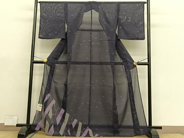 平和屋着物*夏物 色留訪問着 絽 竹 金彩 洗える着物 BAAX7229hv|平和屋