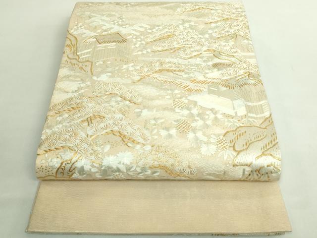 平和屋着物●極上　太鼓柄袋帯　総刺繍　御所解文　金糸　逸品　DZAB1802kh6｜平和屋