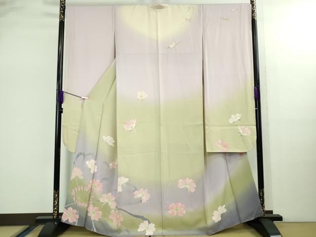 平和屋着物●極上　振袖　作家・Yamada Shiro　枝花文　暈し染め　金彩 　逸品　DZAB2549kh6｜平和屋