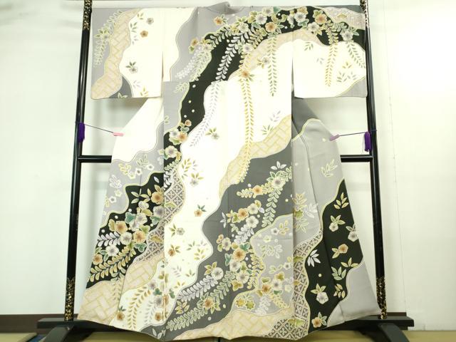平和屋本店●極上 訪問着 辻が花 道長文 逸品 DZAB4331kh6