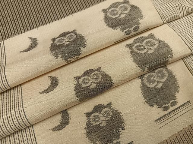 平和屋着物●上質な紬　ミミズク　正絹　逸品　AABF4476ph｜平和屋
