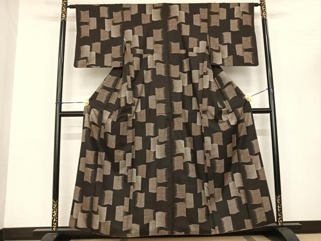 平和屋着物●本場大島紬　一元7マルキ　瓦文　正絹　逸品　AABF0743fy｜平和屋
