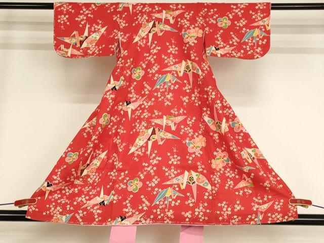 平和屋着物[]七五三　女の子　３歳　祝着　一つ身　折り鶴花文　AABF2190ja｜平和屋 13,286円