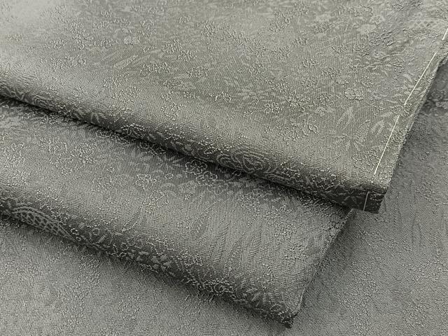 平和屋着物●上質な色無地　籬花地紋　鼠色　正絹　逸品　未使用　BAAW5183hj｜平和屋
