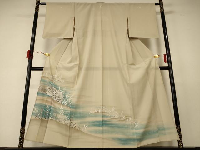 長閑やかさ屋御召しもの＊夏物 色留袖 絽 見晴らし文 銀彩 洗える御召しもの AABF5063jd