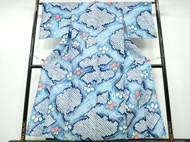 平和屋着物&there4;夏物 浴衣 有松鳴海絞り 渡橋杜若 綿 逸品 CABB6731ng｜平和屋