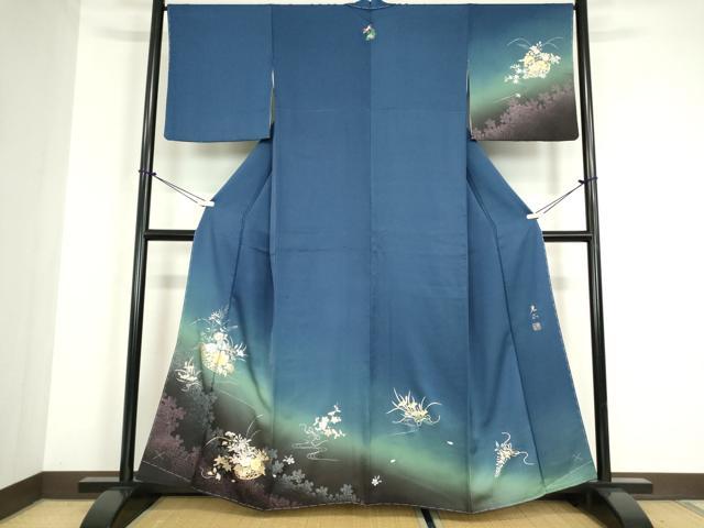 平和屋着物●金彩友禅 卓越技能者・名工・和田光正 訪問着 花籠文 暈し染め 正絹 逸品 未使用 DABC3071az